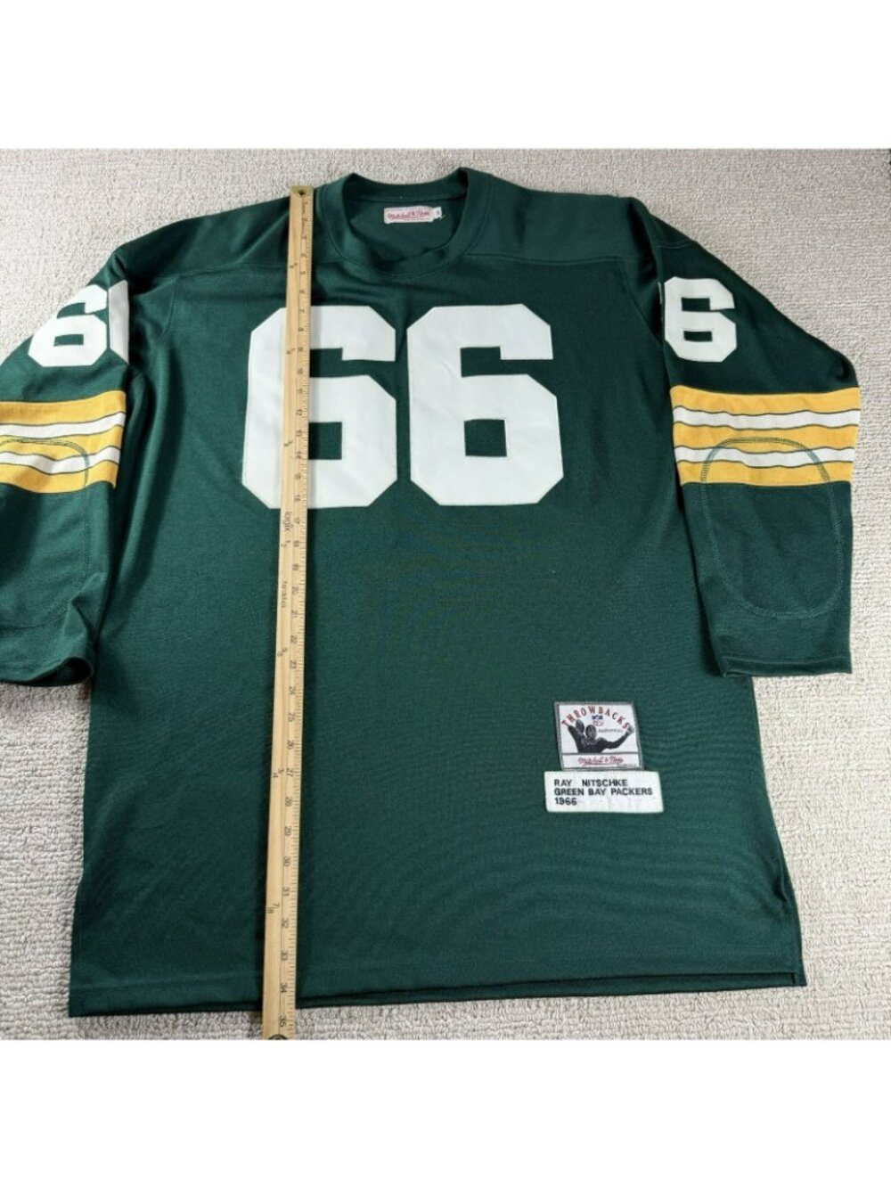 Mitchell & Ness Ray Nitschke 1969 Green Bay Packers Jersey Green Men’s Size 48 L - Picture 4 of 7